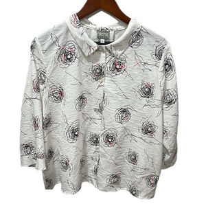 Niche nilgun derman White Floral Blouse size L GUC